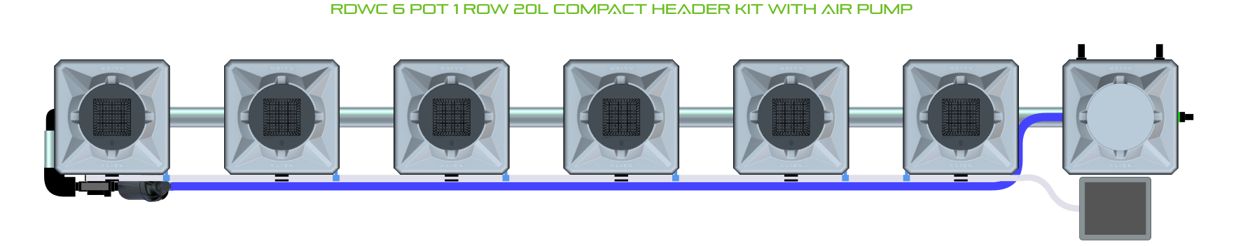 ALIEN RDWC 6 Pot 1 Row Kit