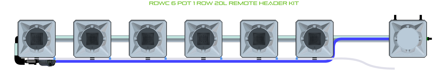 ALIEN RDWC 6 Pot 1 Row Kit