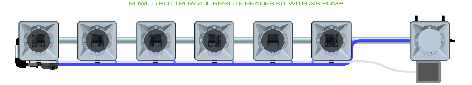 ALIEN RDWC 6 Pot 1 Row Kit