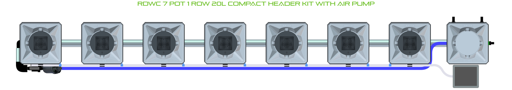 ALIEN RDWC 7 Pot 1 Row Kit