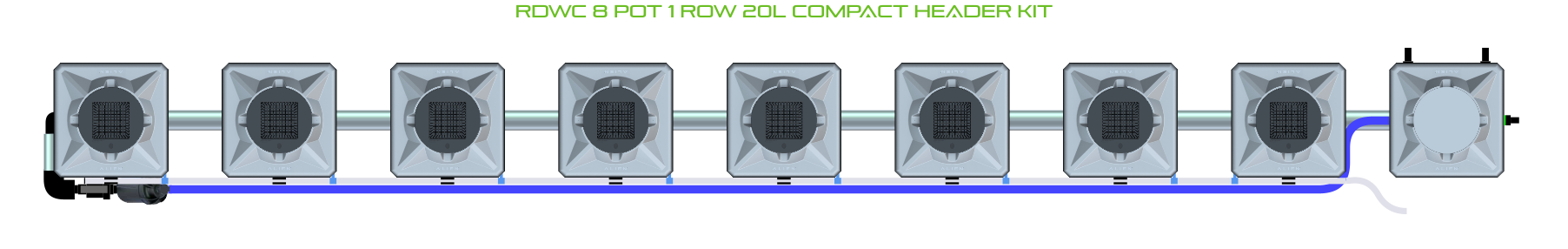 ALIEN RDWC 8 Pot 1 Row Kit