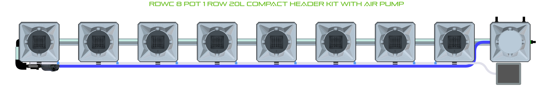 ALIEN RDWC 8 Pot 1 Row Kit