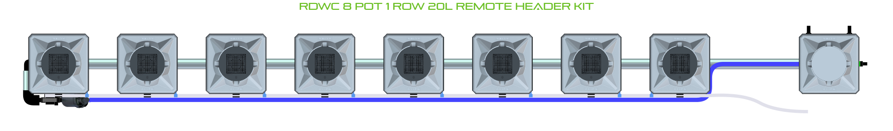 ALIEN RDWC 8 Pot 1 Row Kit