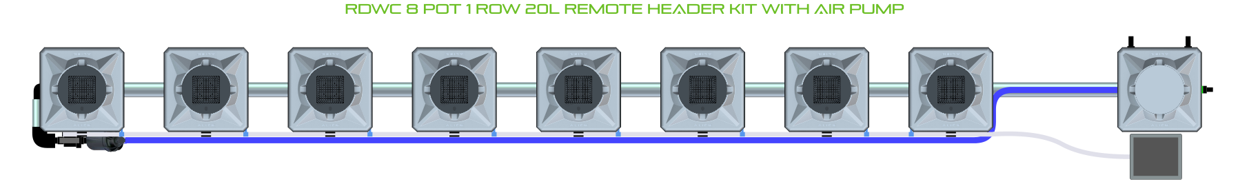ALIEN RDWC 8 Pot 1 Row Kit