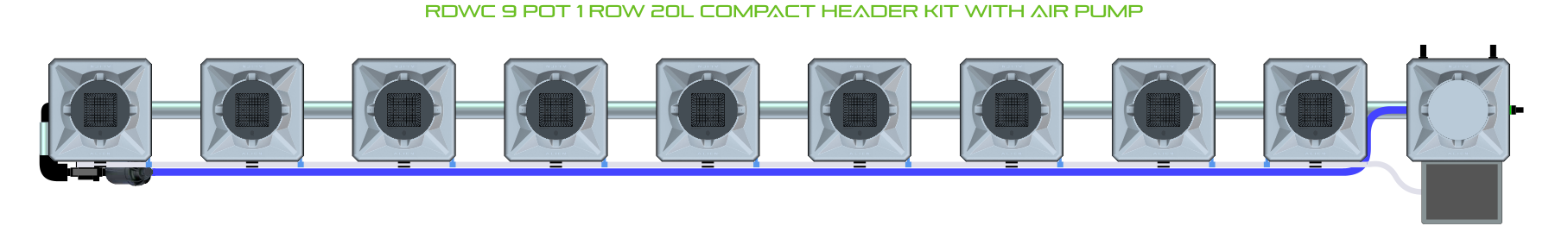 ALIEN RDWC 9 Pot 1 Row Kit
