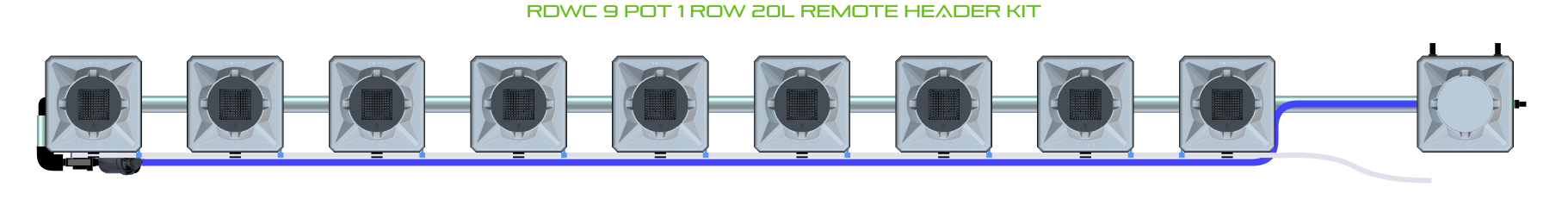 ALIEN RDWC 9 Pot 1 Row Kit