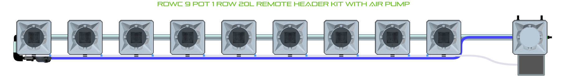 ALIEN RDWC 9 Pot 1 Row Kit