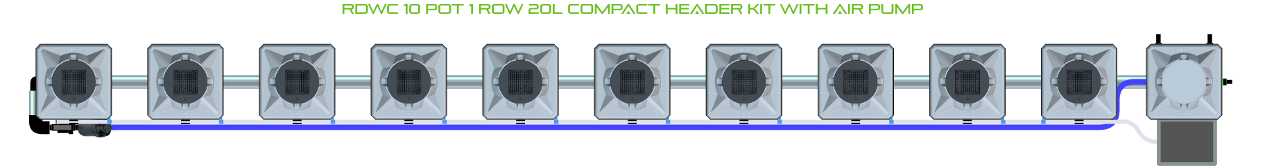 ALIEN RDWC 10 Pot 1 Row Kit
