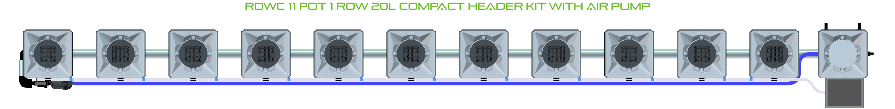 ALIEN RDWC 11 Pot 1 Row Kit