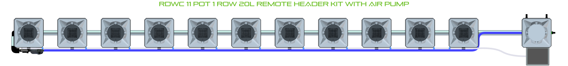 ALIEN RDWC 11 Pot 1 Row Kit