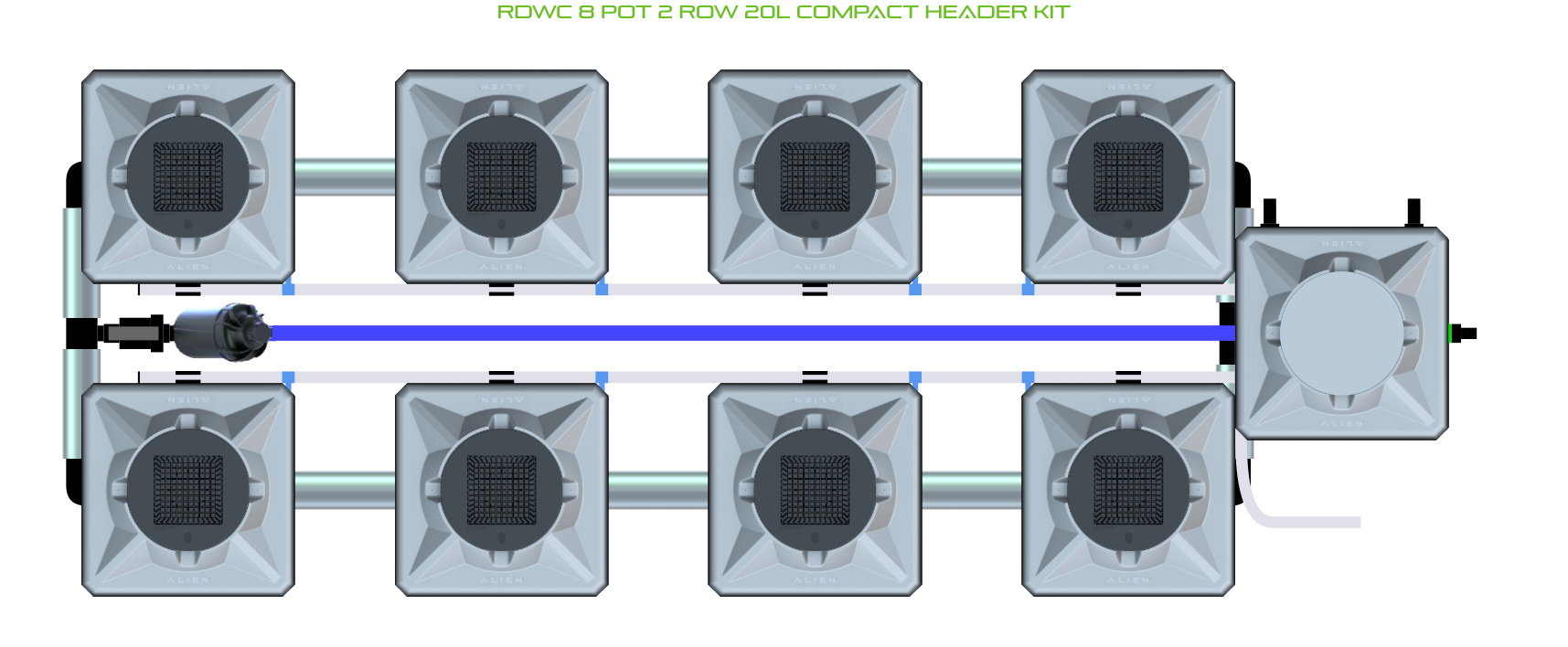 ALIEN RDWC 8 Pot 2 Row Kit