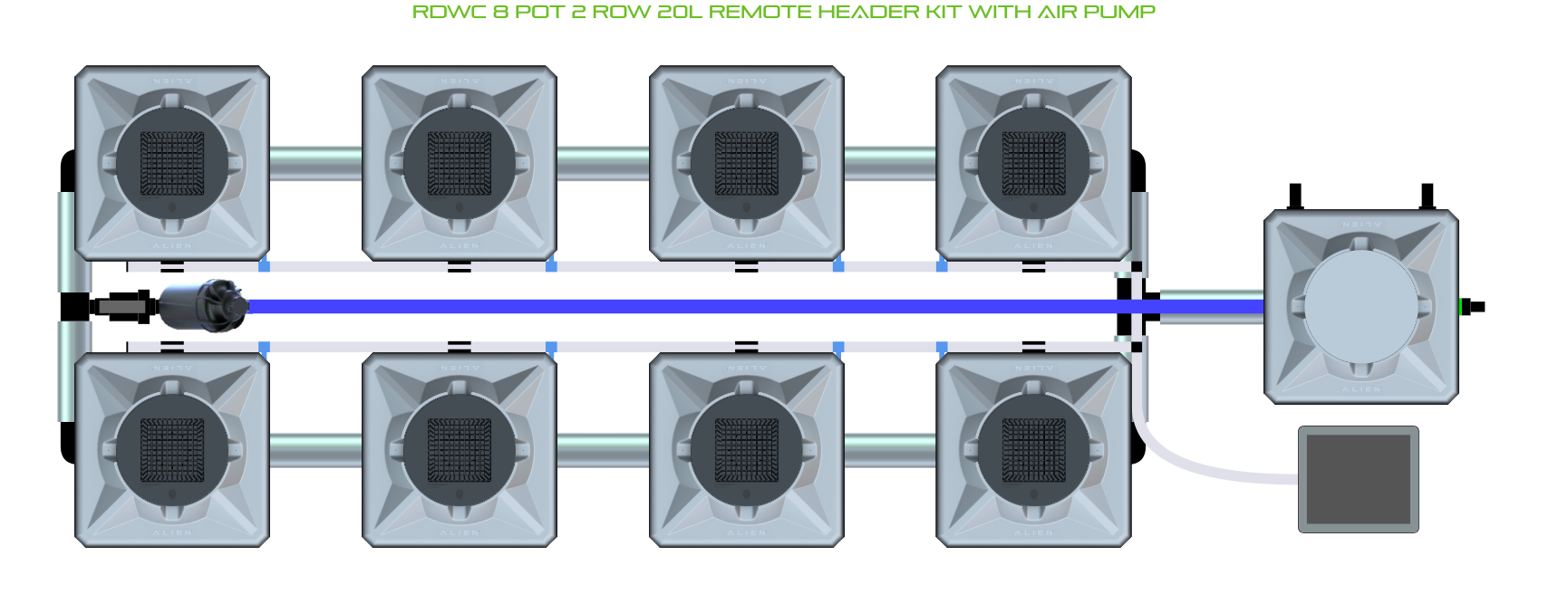 ALIEN RDWC 8 Pot 2 Row Kit