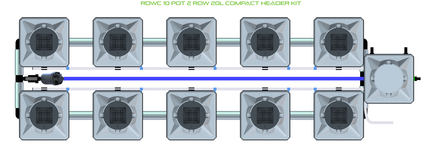 ALIEN RDWC 10 Pot 2 Row Kit