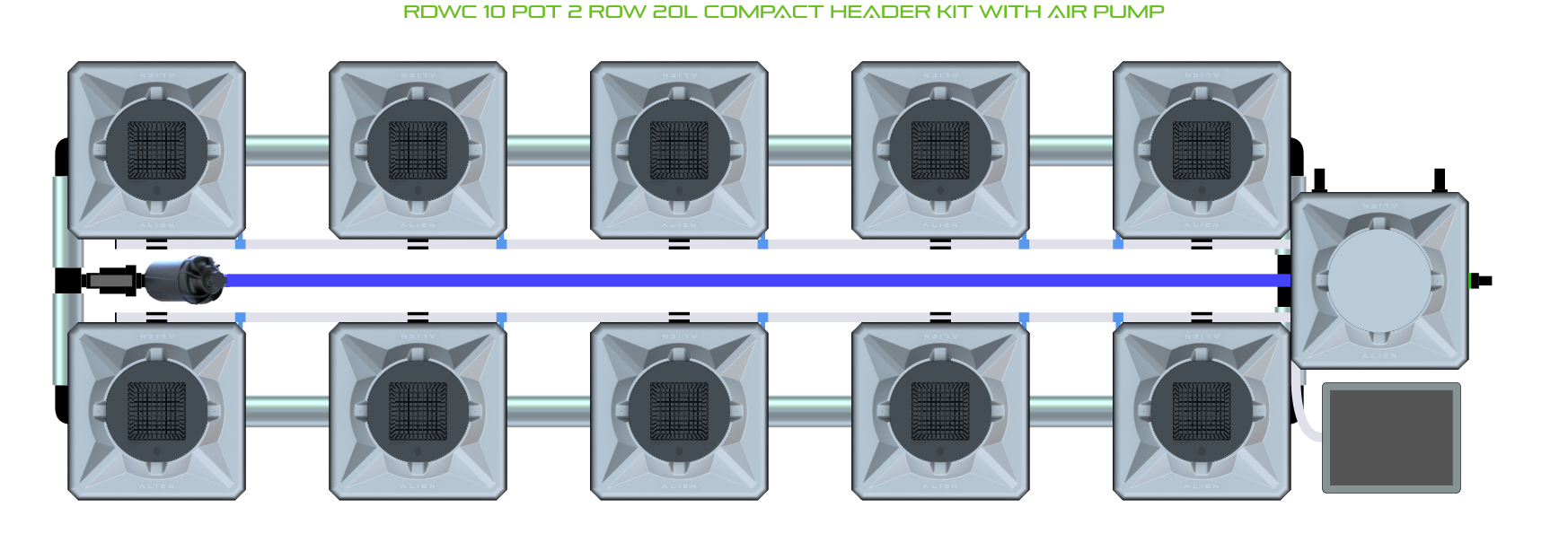 ALIEN RDWC 10 Pot 2 Row Kit