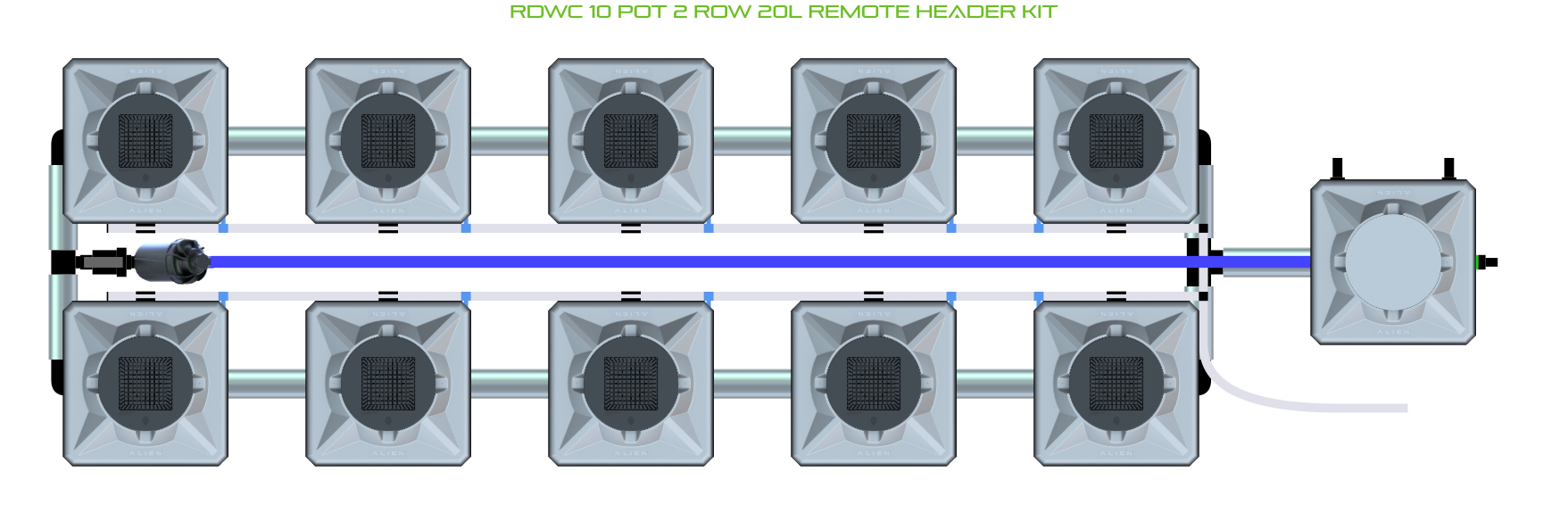 ALIEN RDWC 10 Pot 2 Row Kit