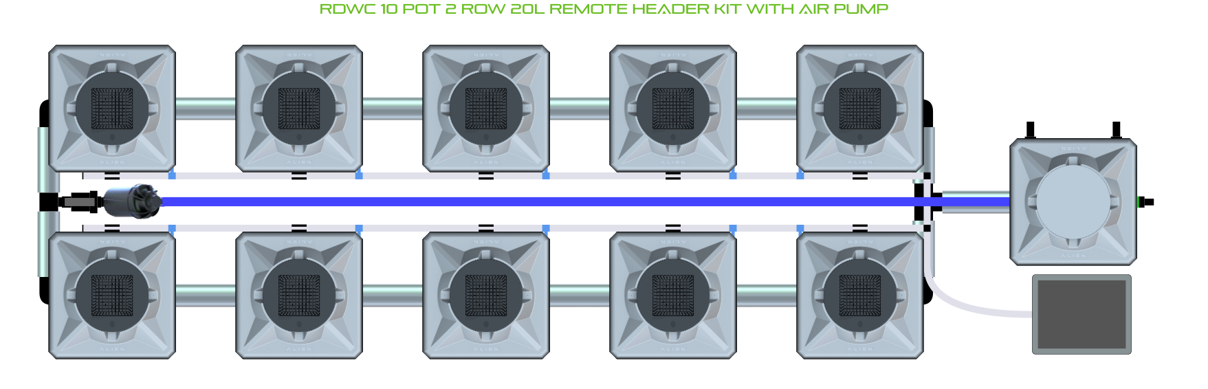 ALIEN RDWC 10 Pot 2 Row Kit