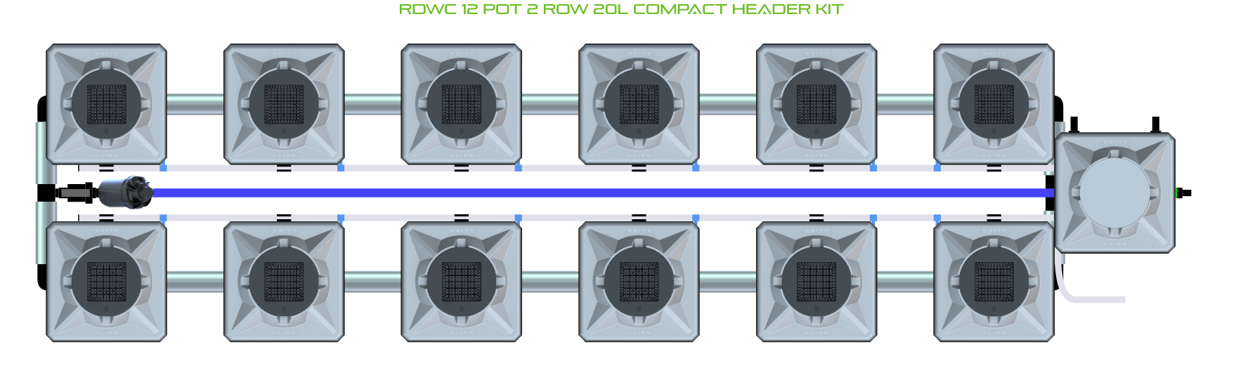 ALIEN RDWC 12 Pot 2 Row Kit