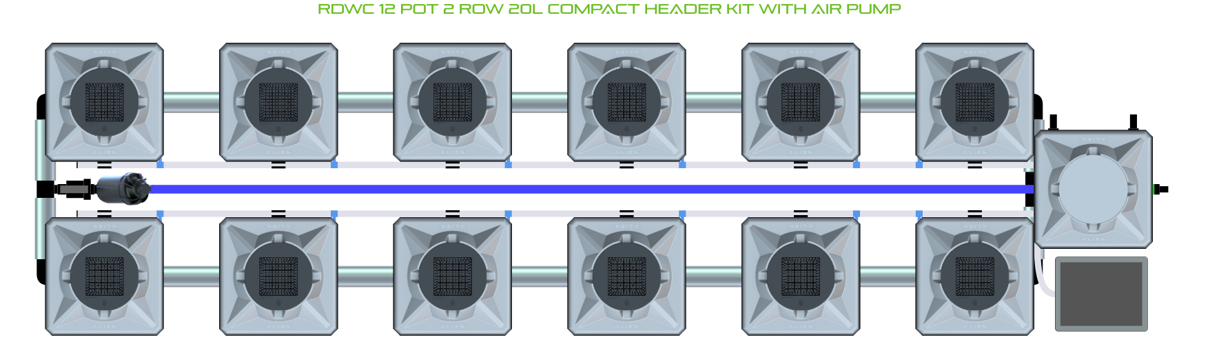 ALIEN RDWC 12 Pot 2 Row Kit