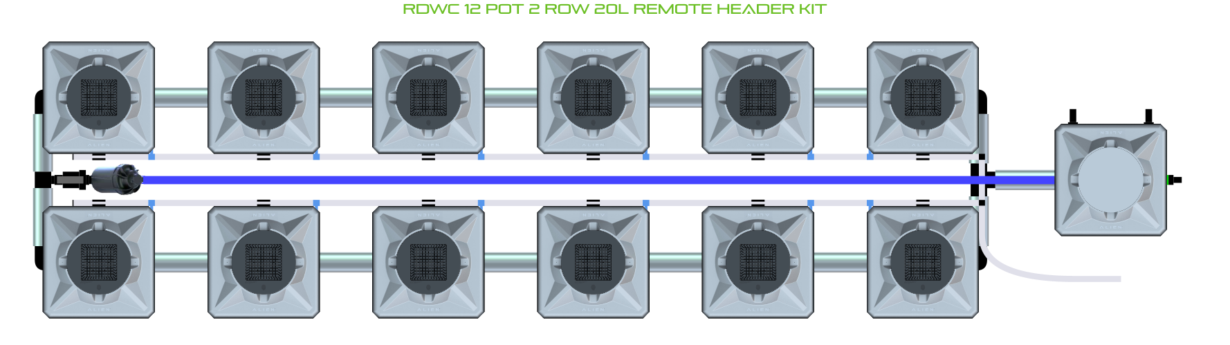 ALIEN RDWC 12 Pot 2 Row Kit