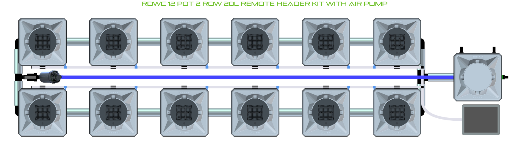 ALIEN RDWC 12 Pot 2 Row Kit