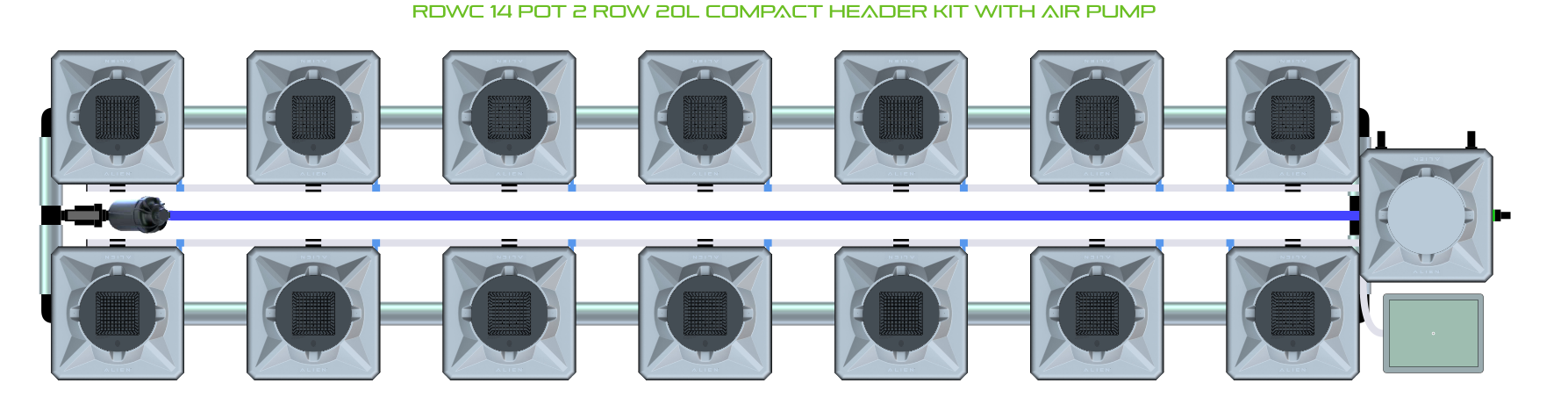 ALIEN RDWC 14 Pot 2 Row Kit