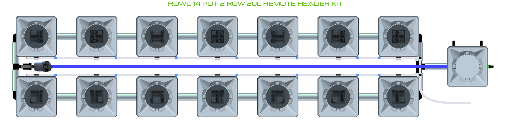 ALIEN RDWC 14 Pot 2 Row Kit