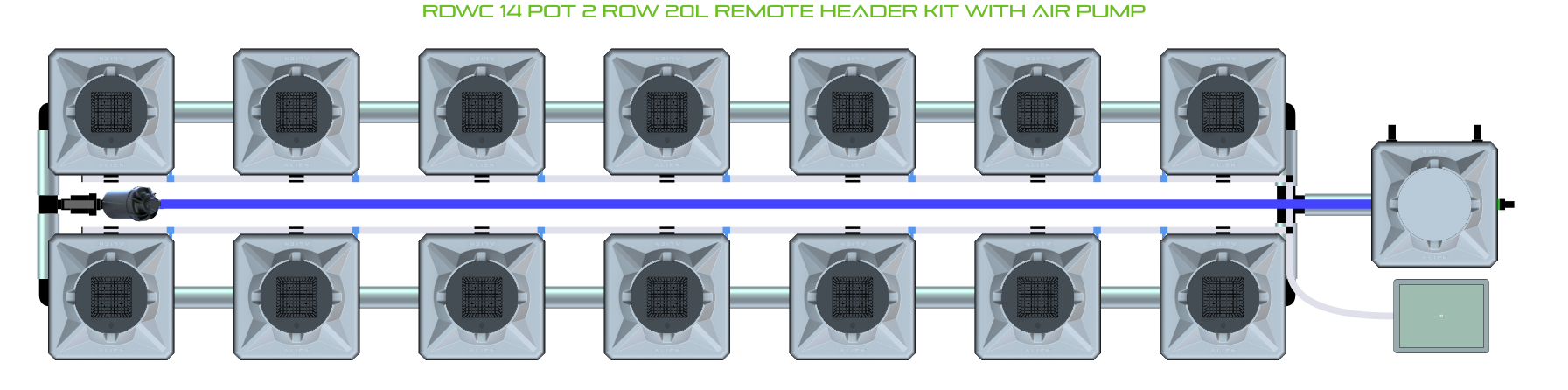 ALIEN RDWC 14 Pot 2 Row Kit