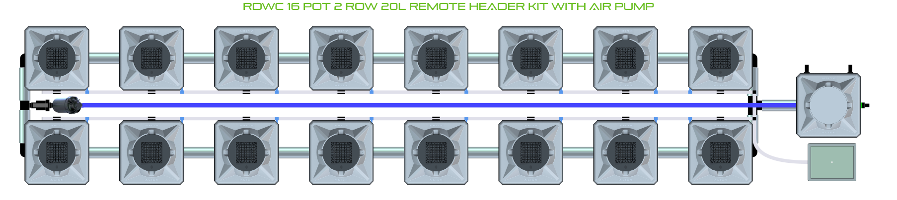 ALIEN RDWC 16 Pot 2 Row Kit