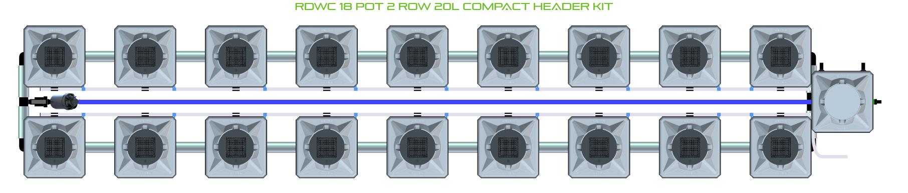 ALIEN RDWC 18 Pot 2 Row Kit