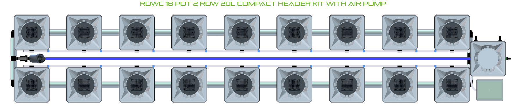 ALIEN RDWC 18 Pot 2 Row Kit