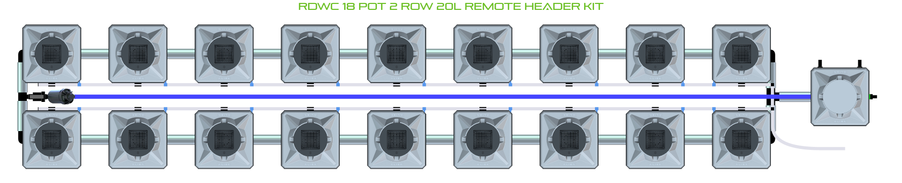 ALIEN RDWC 18 Pot 2 Row Kit