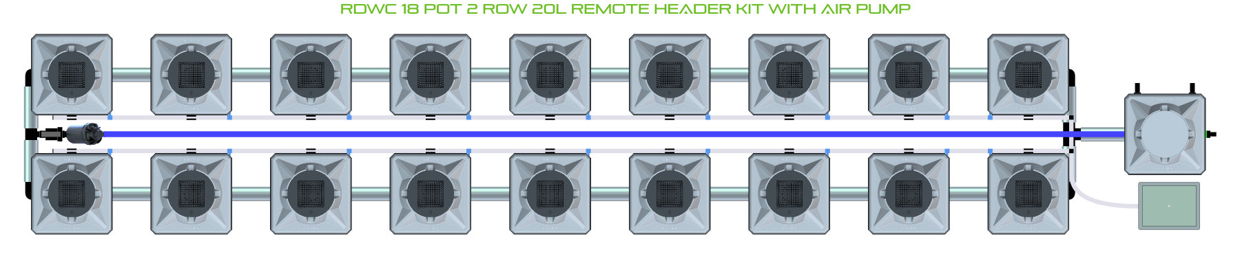 ALIEN RDWC 18 Pot 2 Row Kit