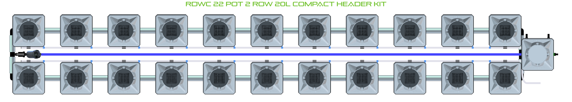 ALIEN RDWC 22 Pot 2 Row Kit