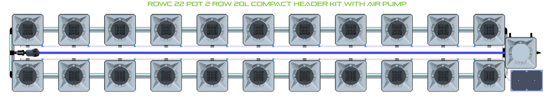 ALIEN RDWC 22 Pot 2 Row Kit