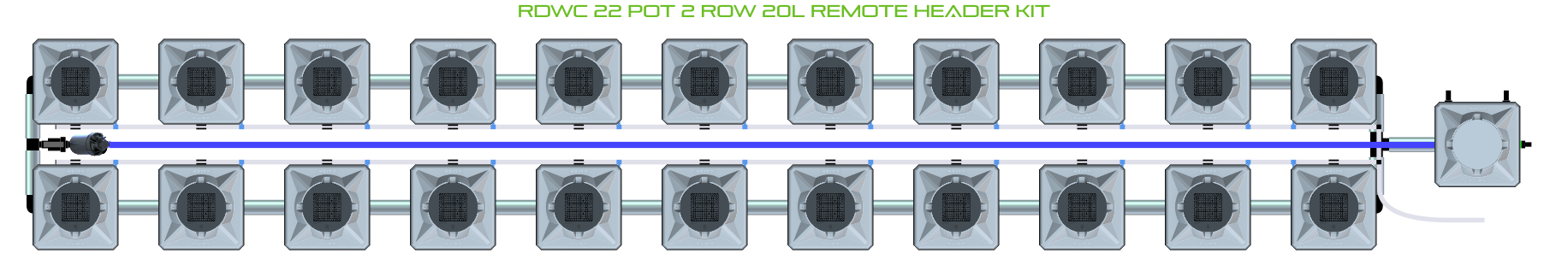 ALIEN RDWC 22 Pot 2 Row Kit