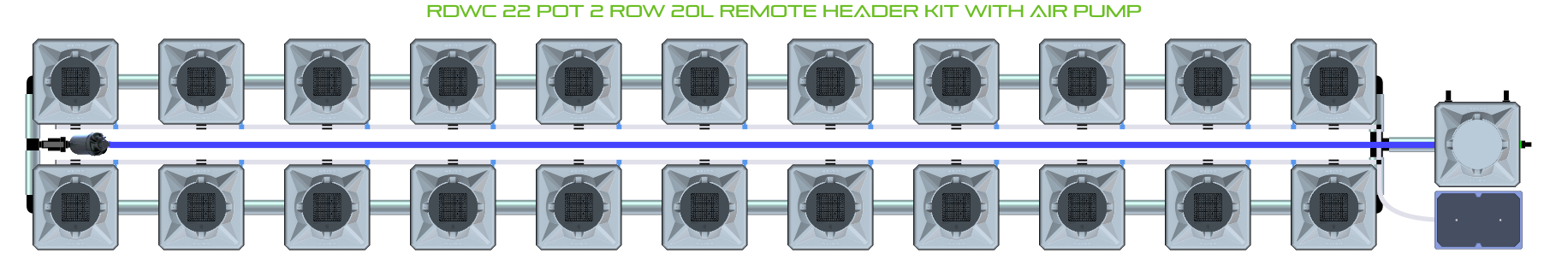 ALIEN RDWC 22 Pot 2 Row Kit