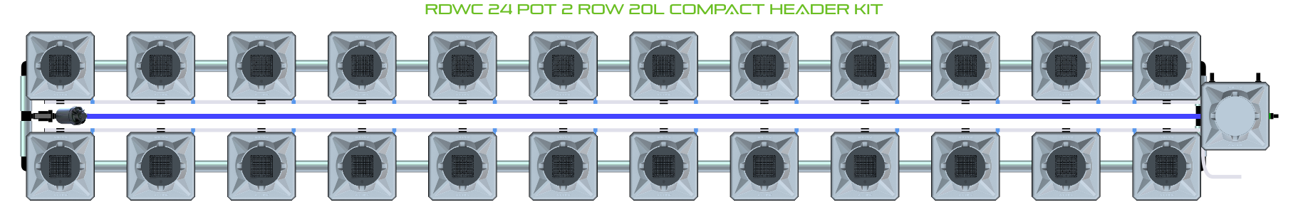 ALIEN RDWC 24 Pot 2 Row Kit