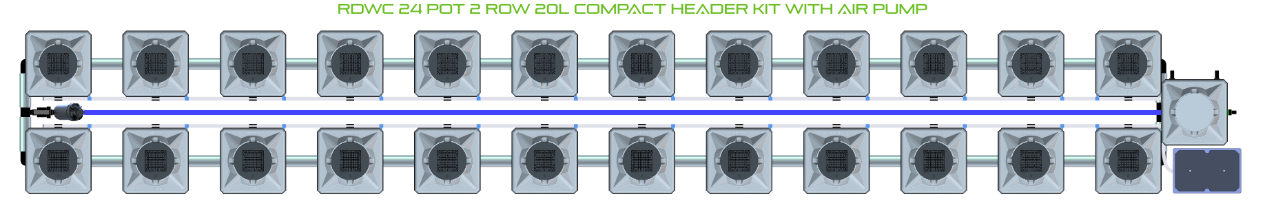 ALIEN RDWC 24 Pot 2 Row Kit