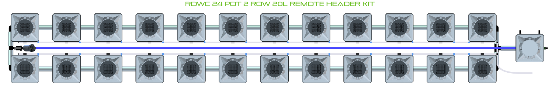 ALIEN RDWC 24 Pot 2 Row Kit