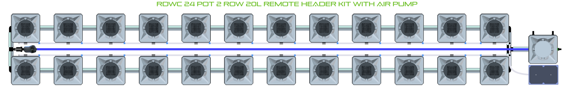 ALIEN RDWC 24 Pot 2 Row Kit