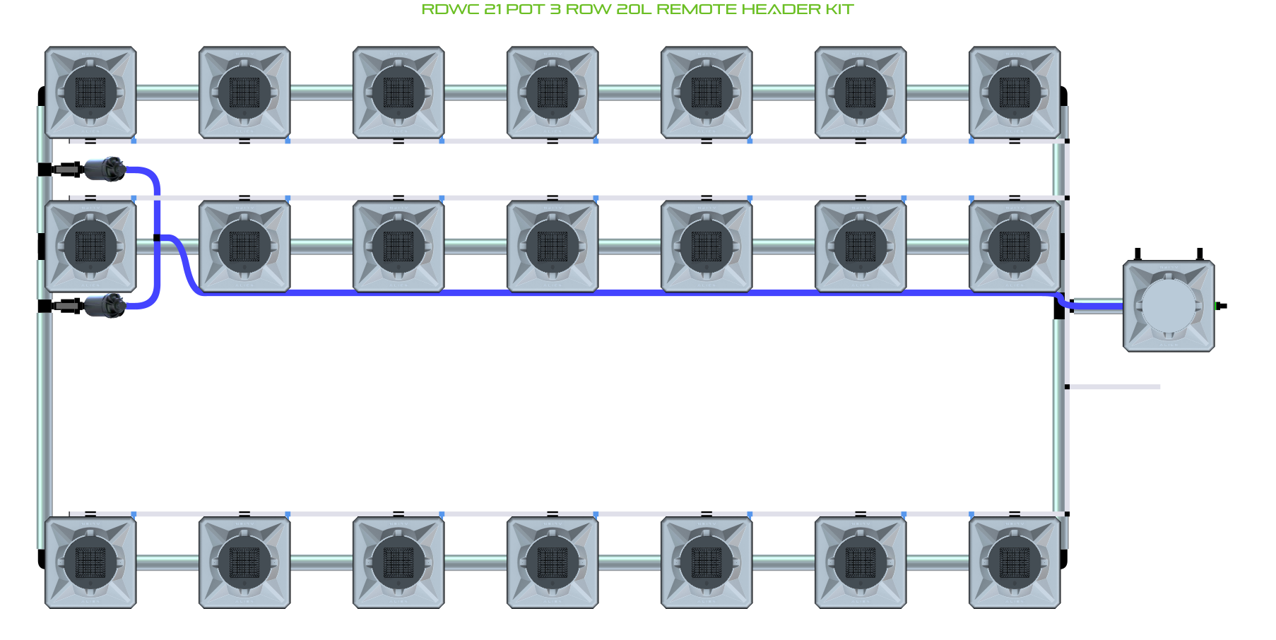 ALIEN RDWC 21 Pot 3 Row Kit