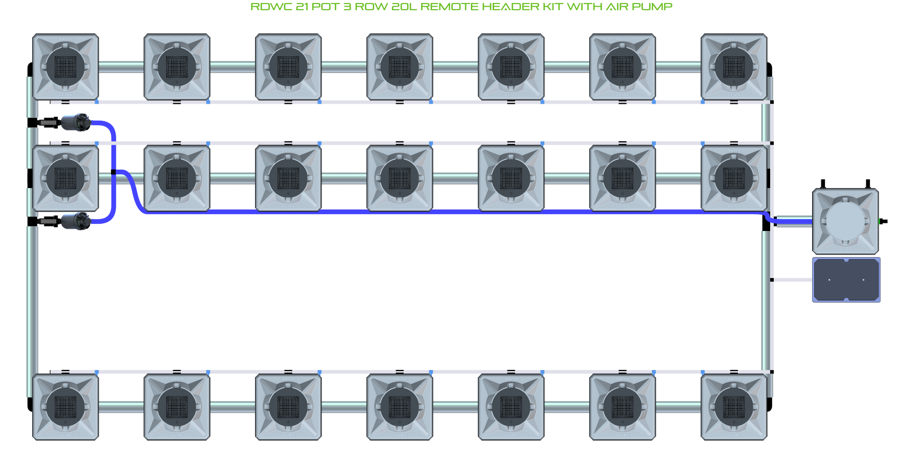 ALIEN RDWC 21 Pot 3 Row Kit