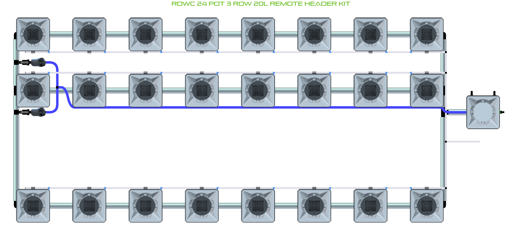 ALIEN RDWC 24 Pot 3 Row Kit