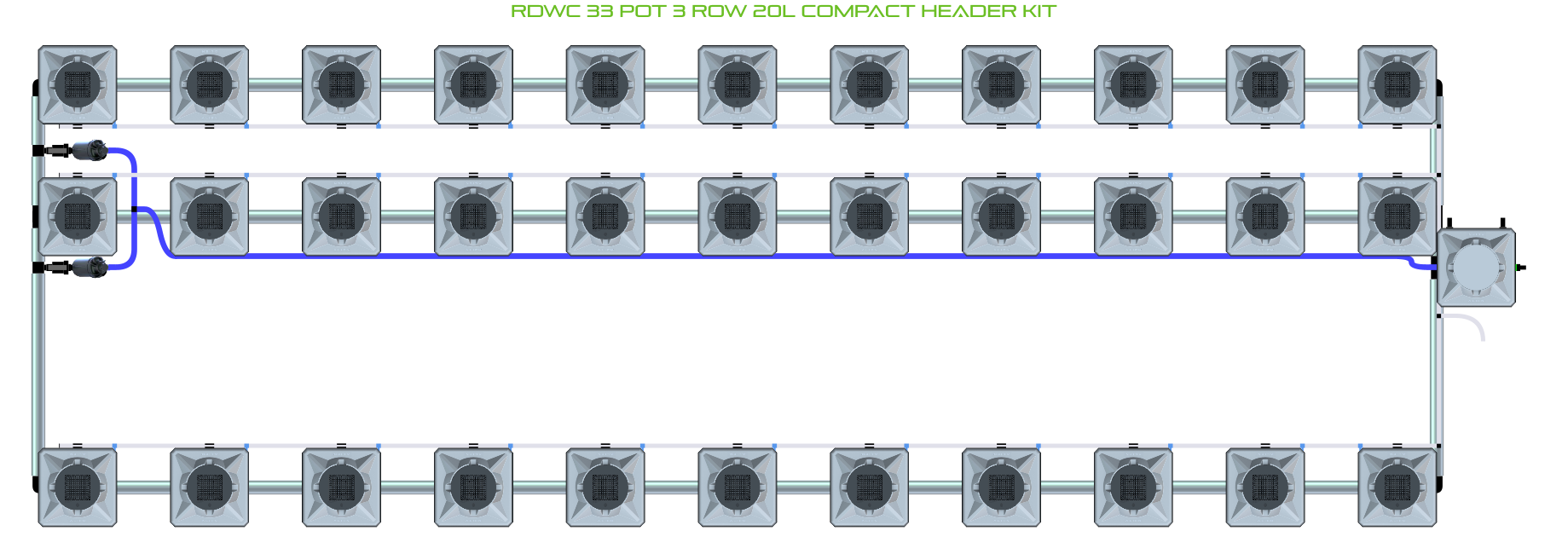 ALIEN RDWC 33 Pot 3 Row Kit