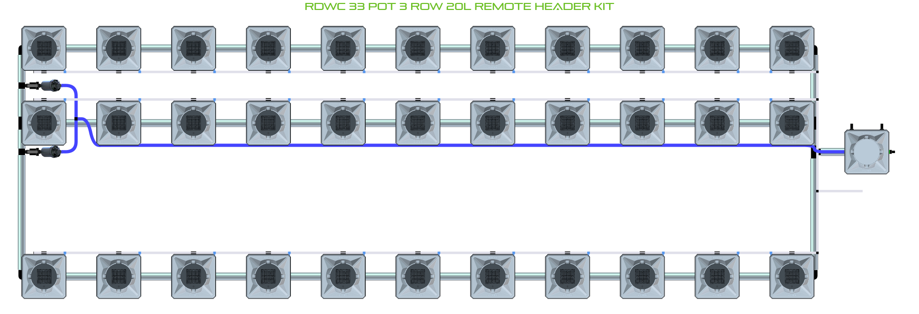 ALIEN RDWC 33 Pot 3 Row Kit