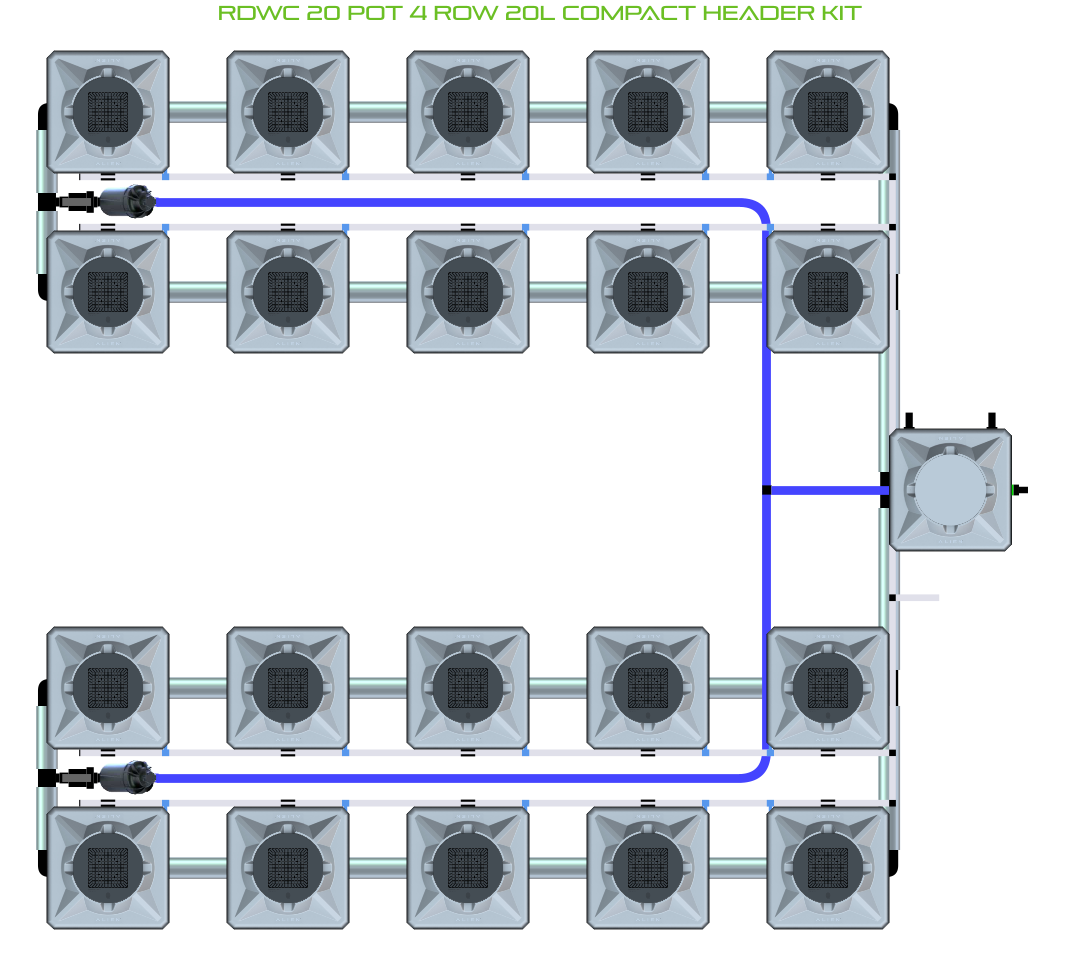 ALIEN RDWC 20 Pot 4 Row Kit