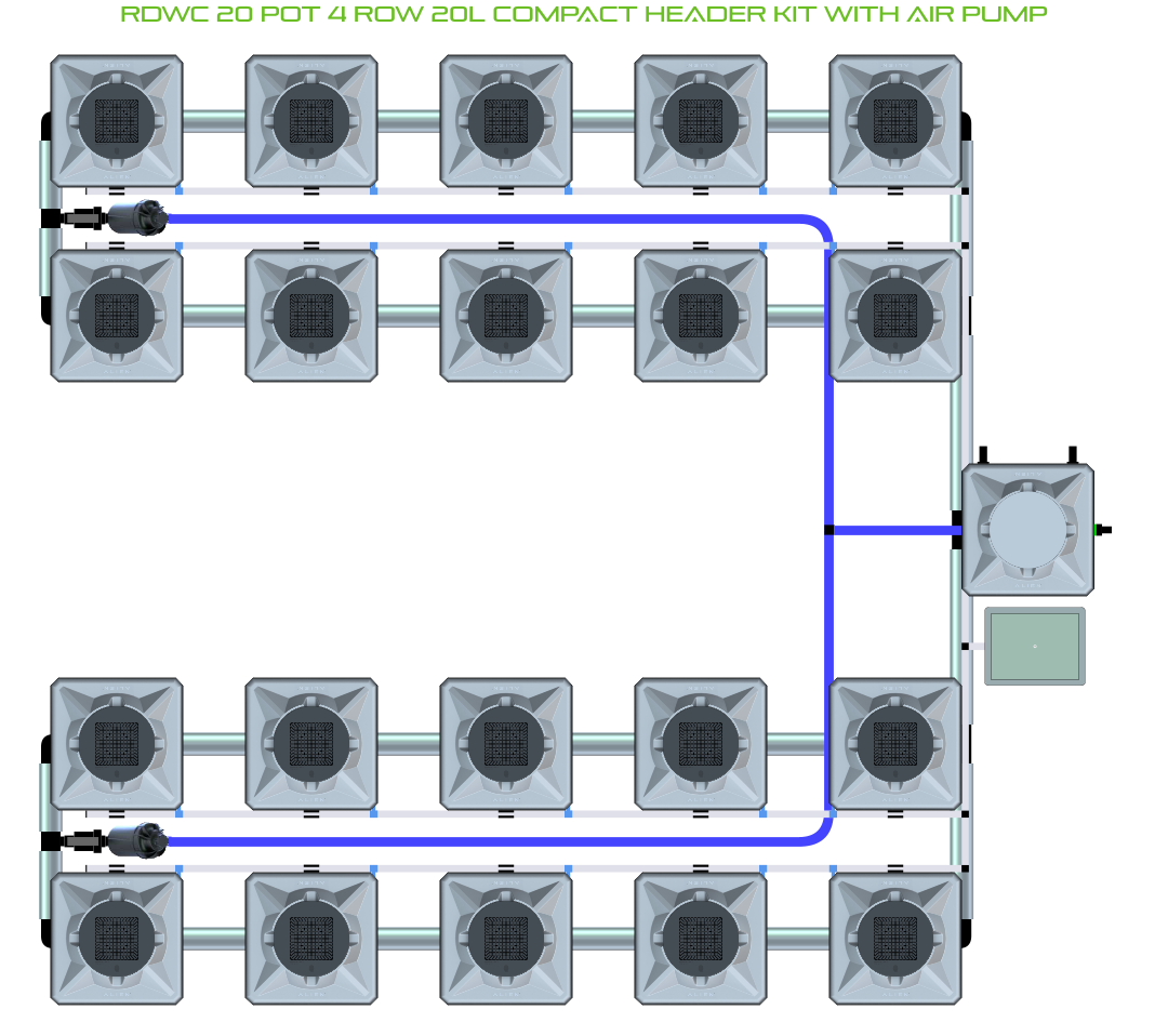 ALIEN RDWC 20 Pot 4 Row Kit