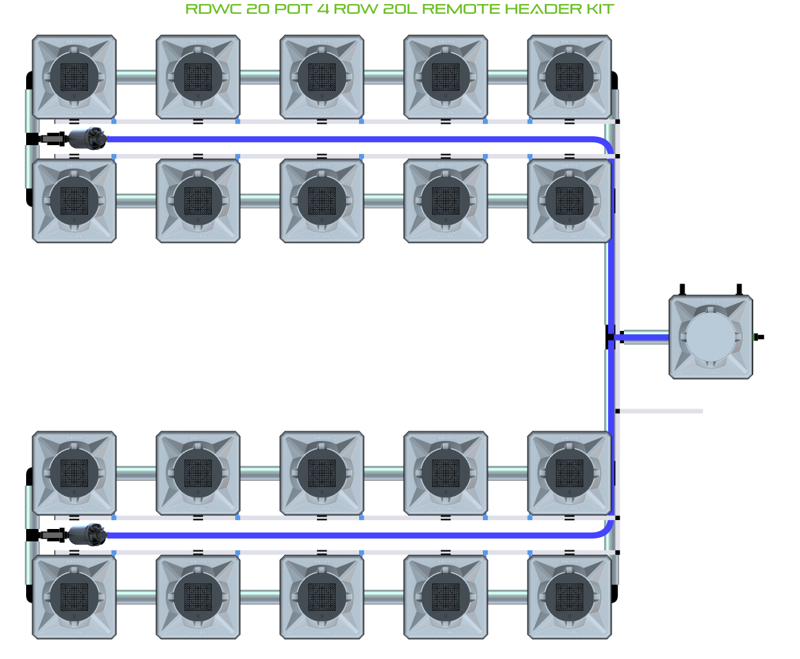 ALIEN RDWC 20 Pot 4 Row Kit