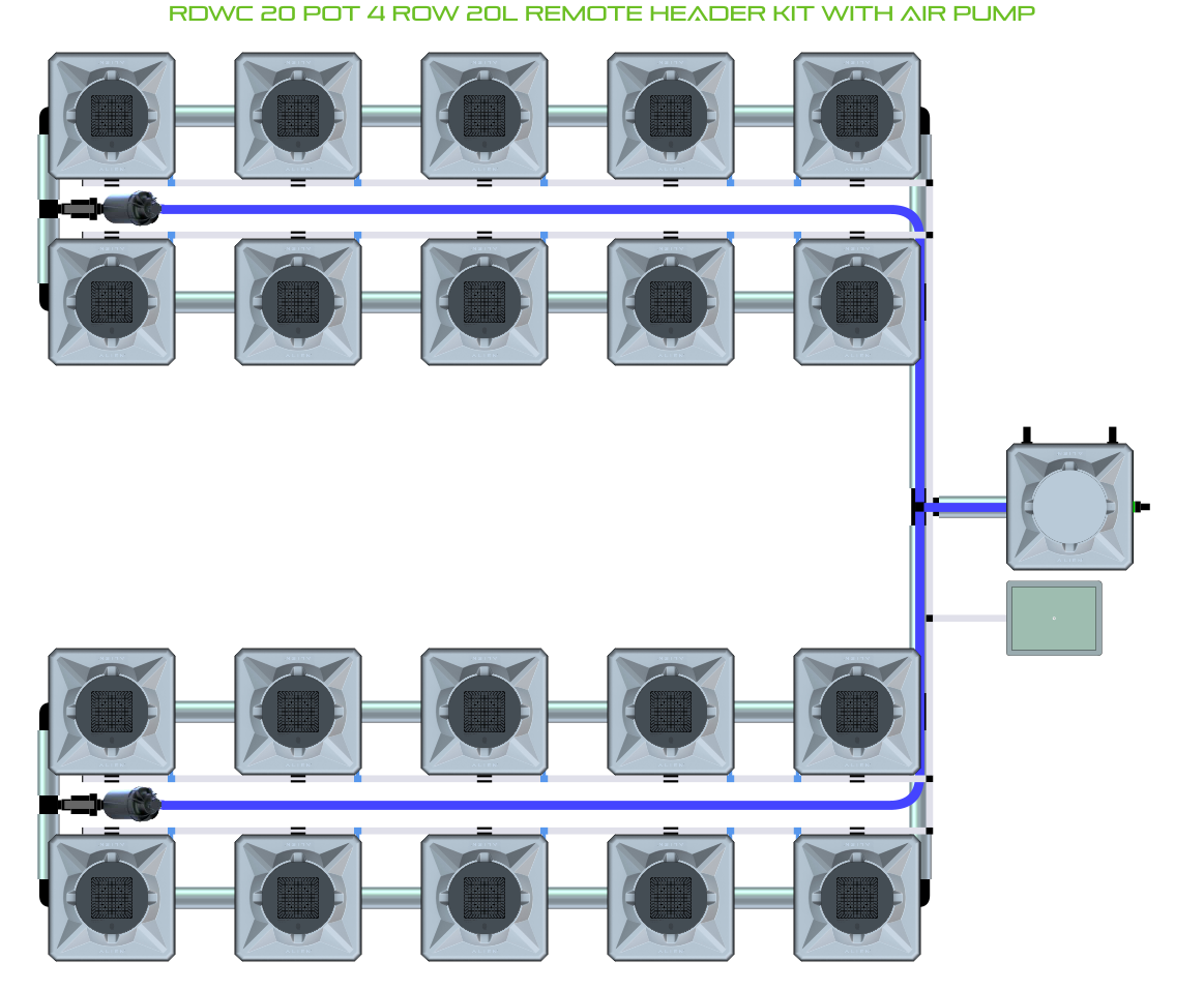ALIEN RDWC 20 Pot 4 Row Kit