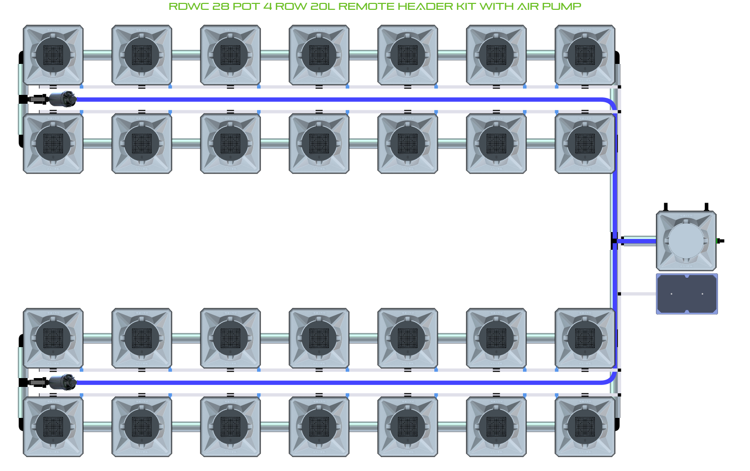 ALIEN RDWC 28 Pot 4 Row Kit
